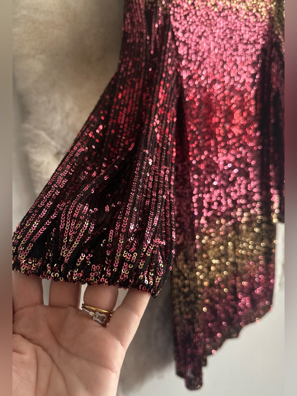 Premier Amour Black Dress with Gold Sequins - Picture 5 of 7